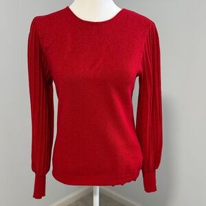 Nanette Lepore Vibrant Red Sweater with Sparkle SZM.